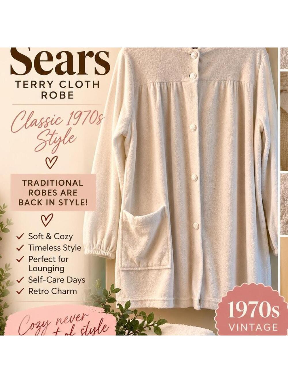 Vintage Sears Terry Cloth Bathrobe | Retro